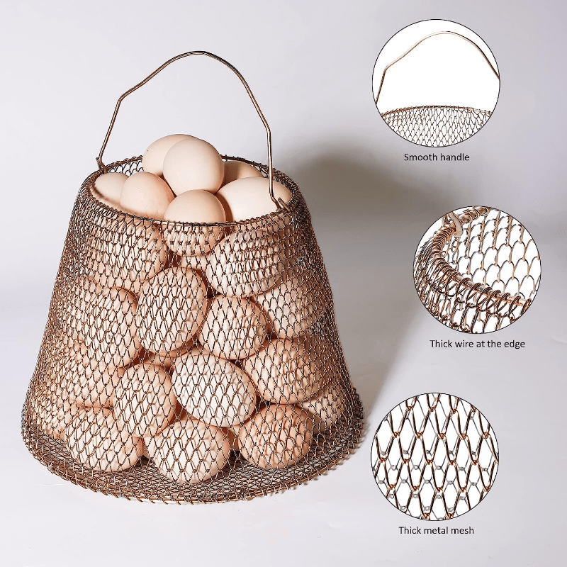 Egg Holder Countertop Egg Storage, Egg Baskets for Fresh Eggs, Vintage Cast  Iron Golden 