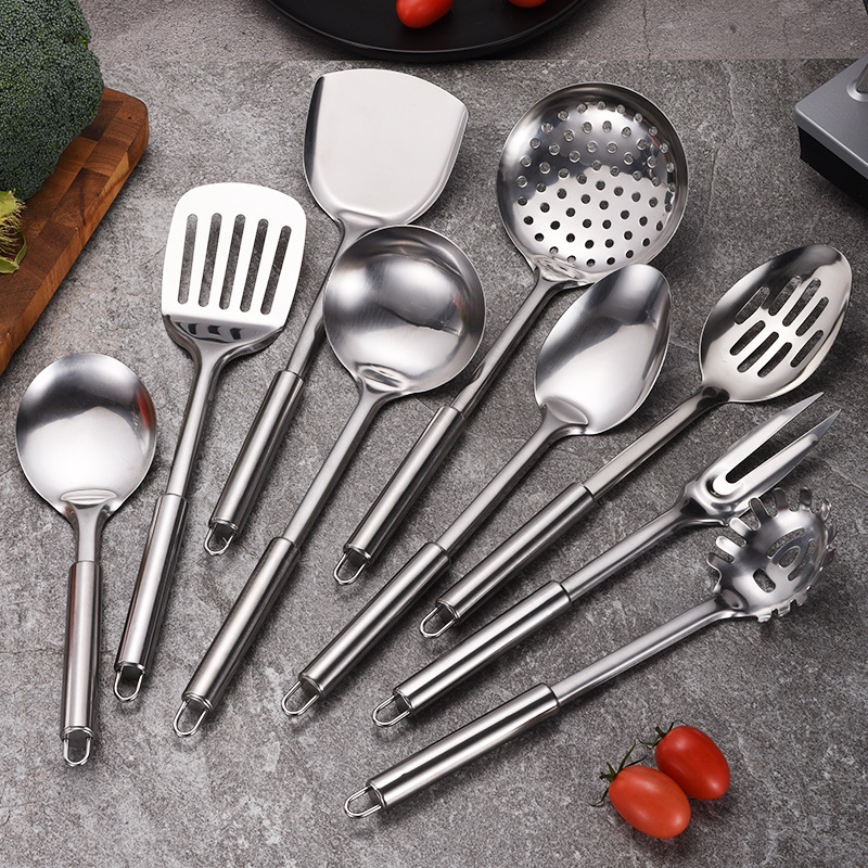 Professional Stainless Steel Flat Slotted Short Turner Spatula