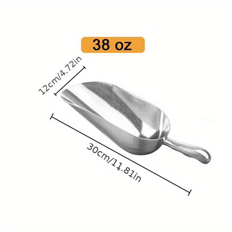 Aluminum Ice Scoop 12 - Oz Bar Extra Large Metal Scooper Candy Commercial  Goods