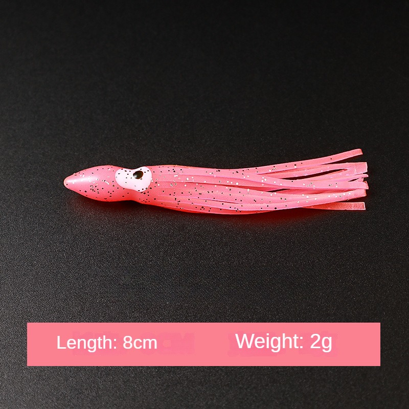 Goture 2pcs Fishing Squid Lures Soft Luminous Octopus Trolling Saltwater  Bait with Hook Octopus Jig 