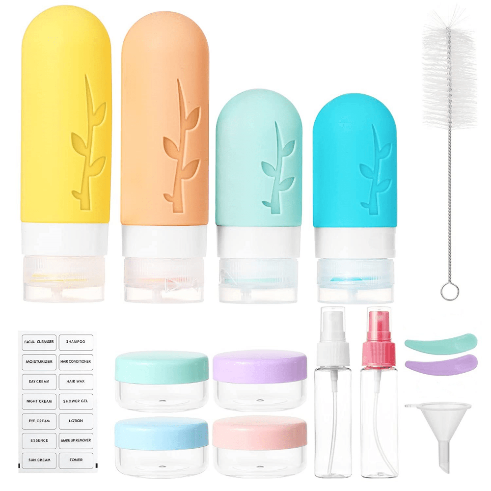 Silicone Travel Bottles Refillable Toiletry Containers Leak Proof  Squeezable Travel Bottles Set For Toiletries Liquid Cosmetic Conditioner, -  Temu
