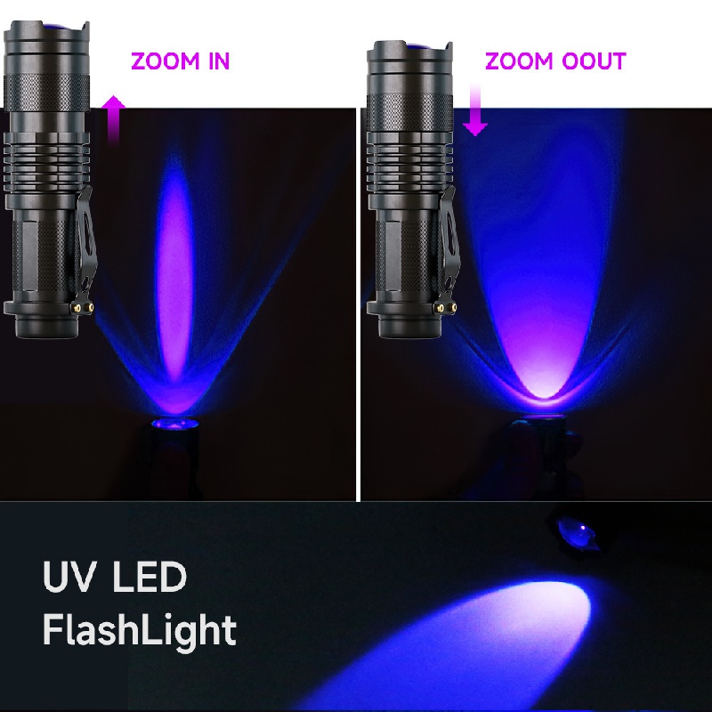 Linterna Luz Ultra Violeta  Portátil Ligera Aluminio Zoom - Impormel