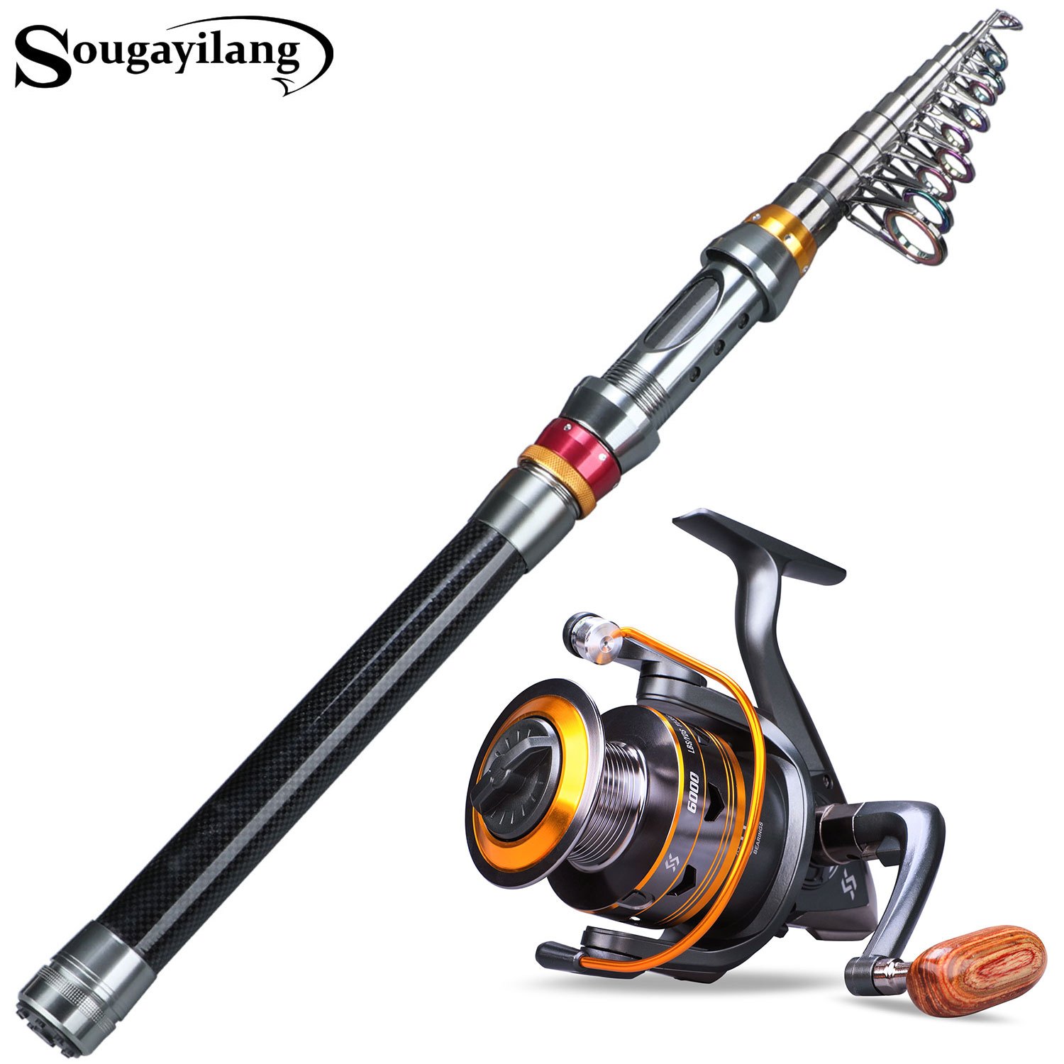 Sougayilang Telescopic Fishing Rods and Spinning Fishing Reel