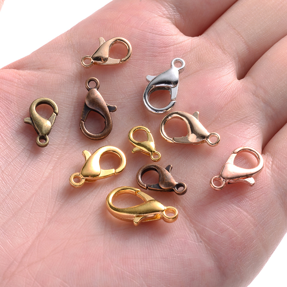 50pcs Random Colors Small Alloy Lobster Clasp Hooks Connector for Necklace  Bracelet Chain DIY Jewelry Making Accessories