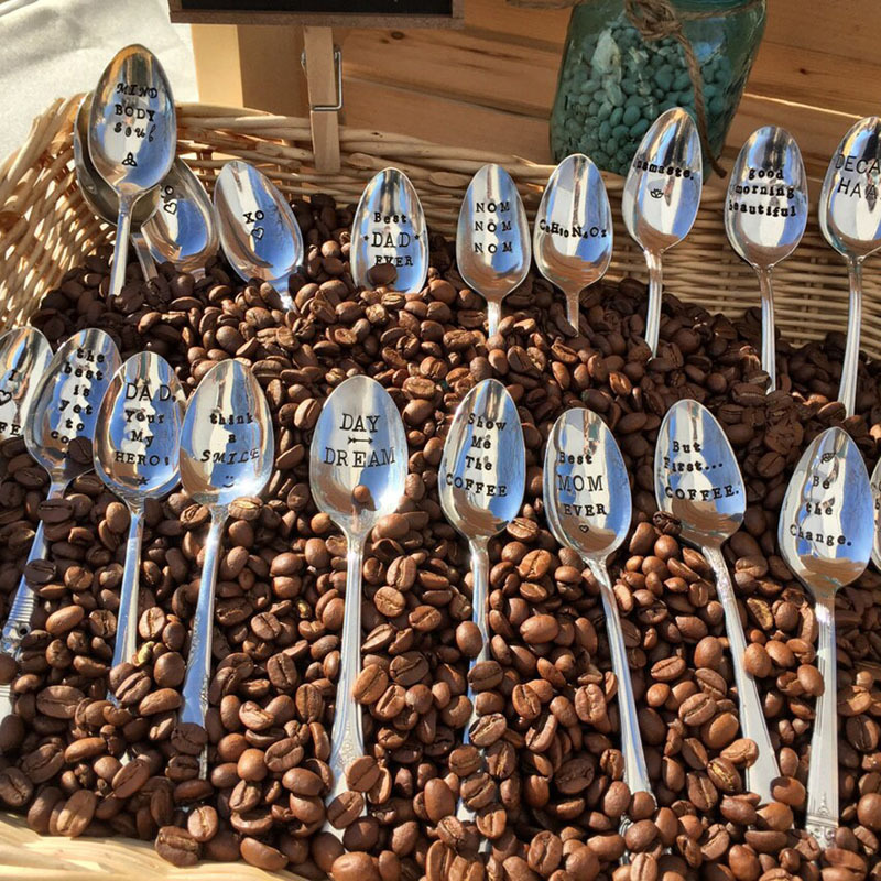 MY Peanut Butter Spoon - Hand Stamped Vintage Tablespoon