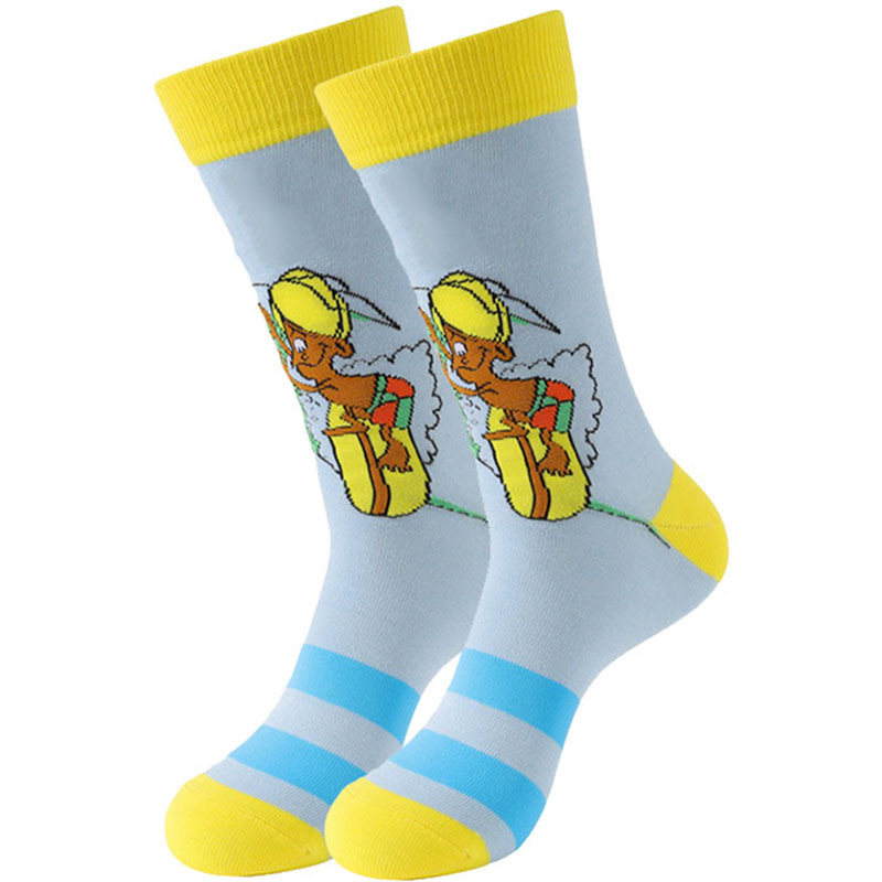 6 pares de calcetines de dibujos animados para hombres, calcetines  divertidos y coloridos de novela, calcetines de vestir