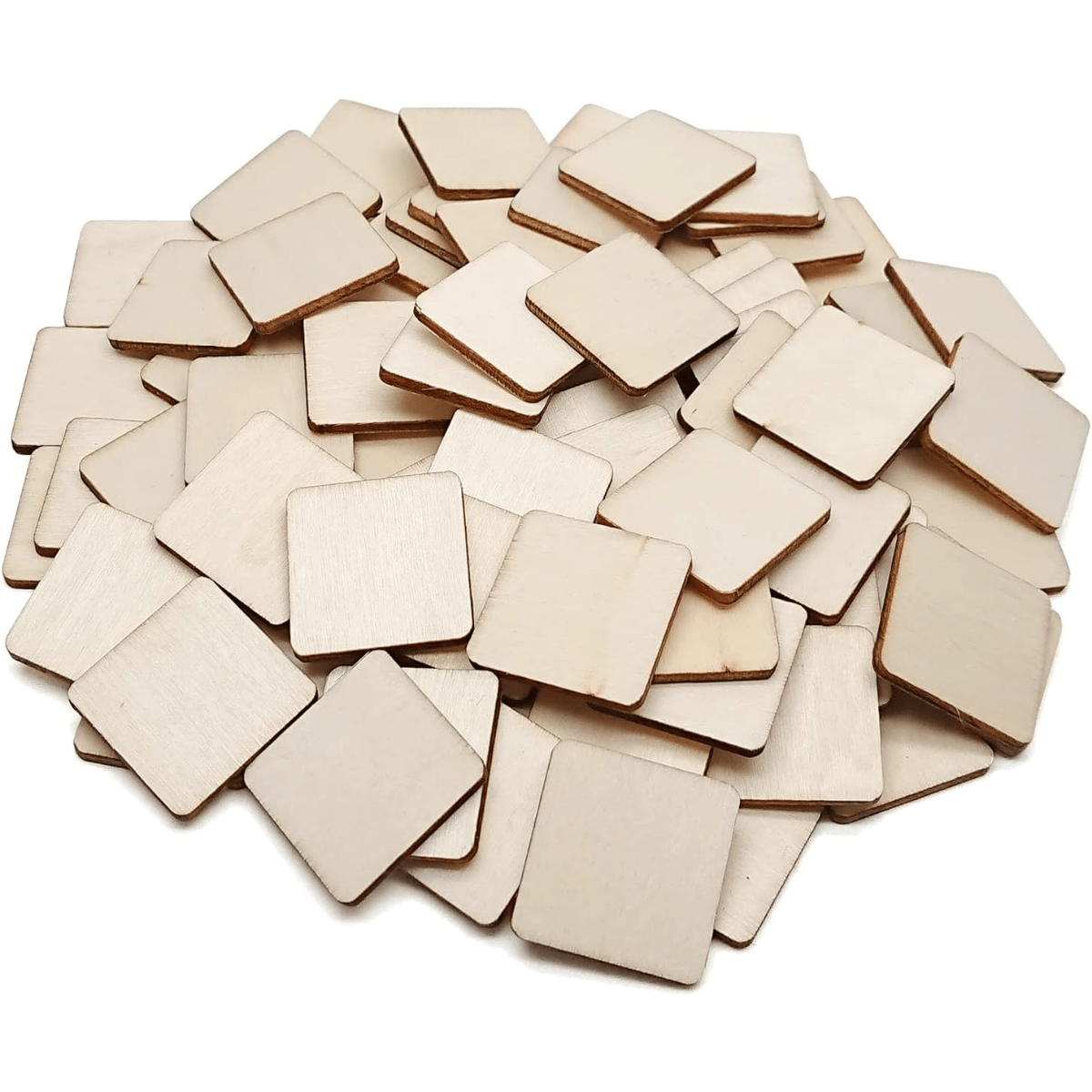 Unfinished 1 1/2 4cm Wood Squares for Wood Crafts, Wooden Supplies 