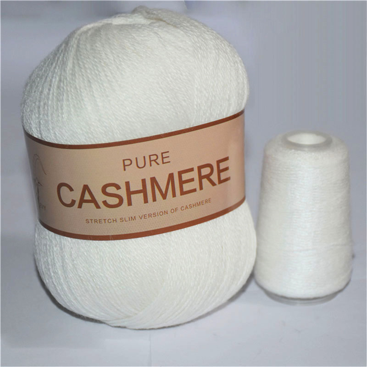 100% Cashmere Yarn, 100g Mongolian Pure Cashmere Hand Knitting Cone Yarn Luxuriously Soft Yarn for Knitting Crocheting (White Black AB)