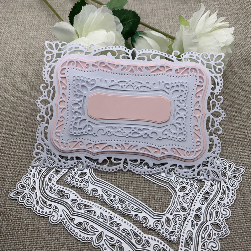 

1pc New Lace Rectangular Frame Metal Cutting Dies For Diy Scrapbooking Decorative Embossing Handcraft Die Cutting Template Mold