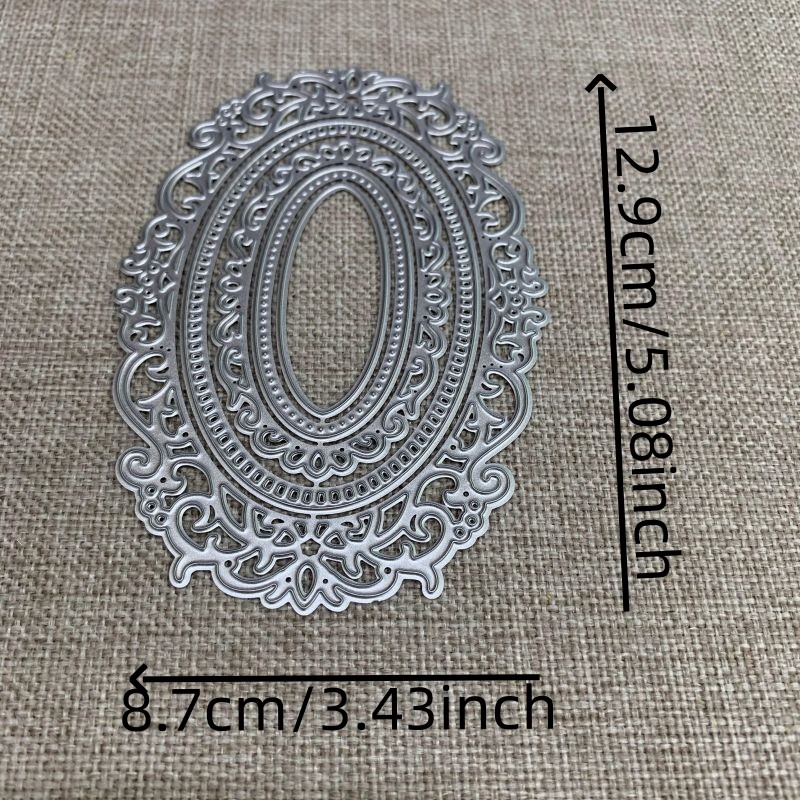Set Of 5 Lace Oval Metal Cutting Dies For Scrapbooking, Decorative Embossing, And Crafting Templates