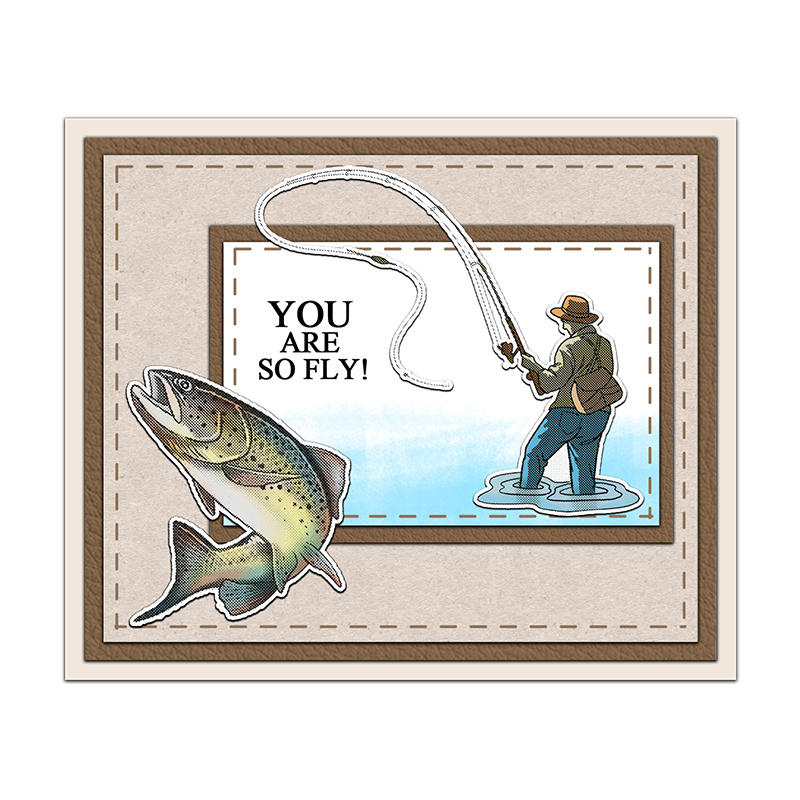 Fishing Rod & Line Metal Cutting Die, Card Making, Scrapbooking