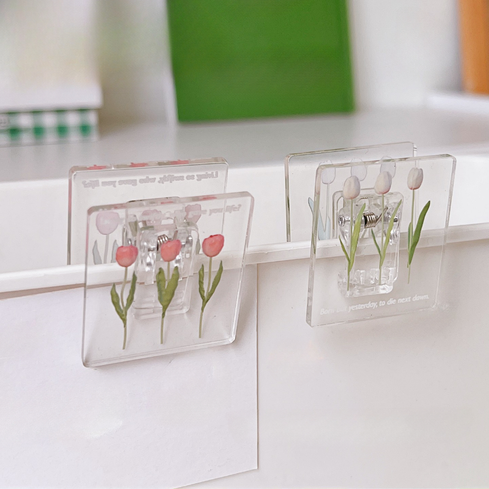 2 Stück Transparente Acryl-Clip-Papierhalter, Acryl-Büroklammer