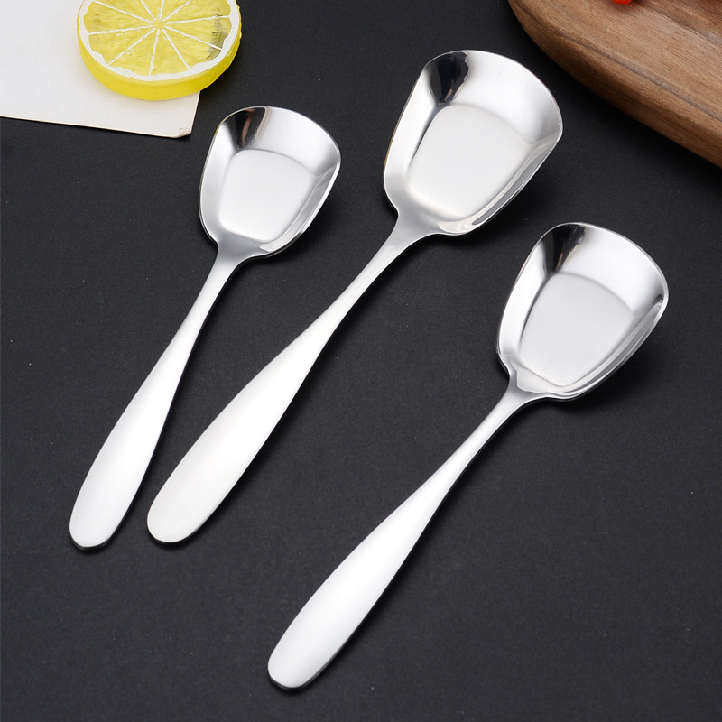 Korean Square Head Soup Spoon Stainless Steel Tableware Teaspoons