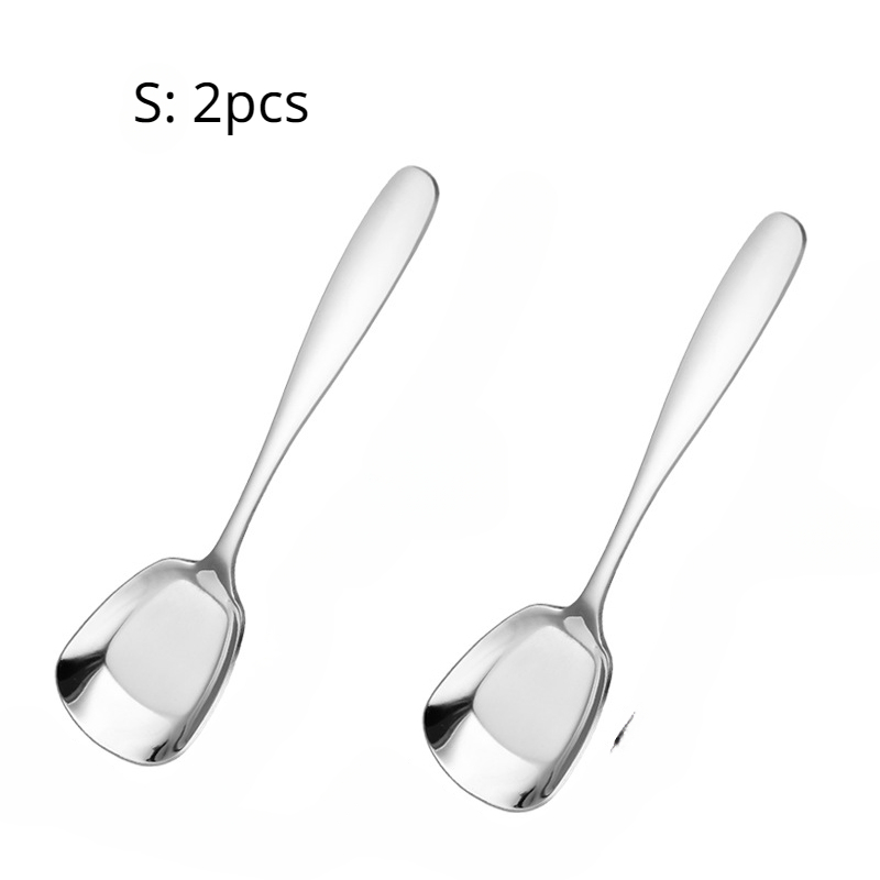 Durable Stainless Steel Square Head Spoon For Sweet And - Temu