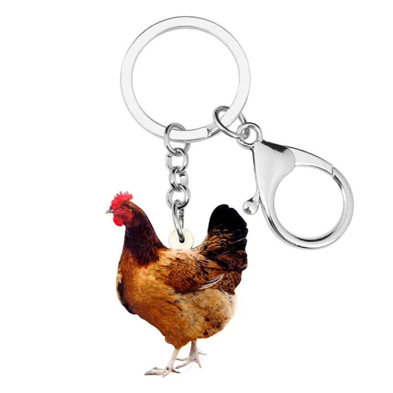 Acrylic Hen Chicken Keychains Animal Decoration Keyrings Accessories for Women Girls Bags Wallet Purse Pendants Key Charms Ornaments Gifts,Temu