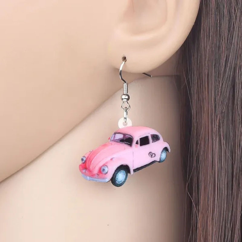 Creative Car Shaped Dangle Earrings Punk Style Unique Temu