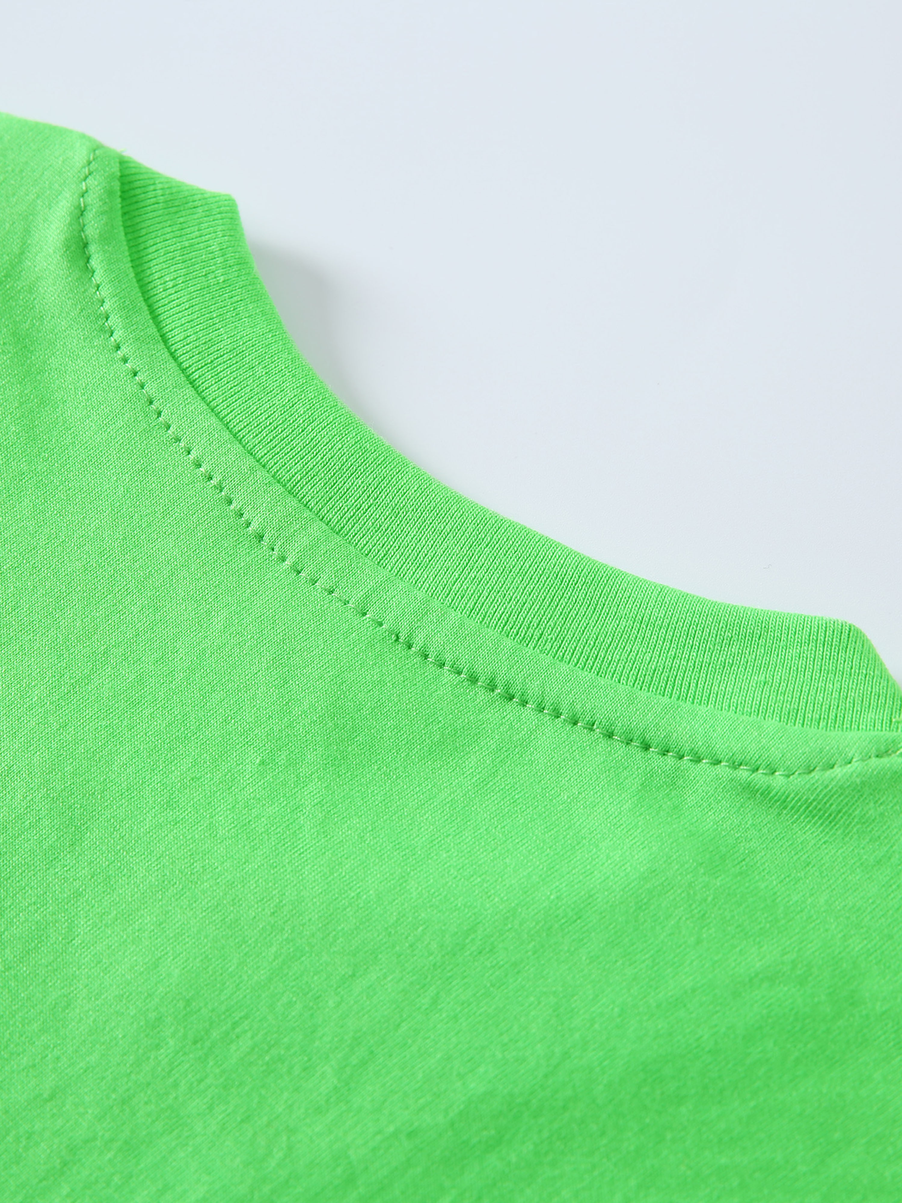 Camiseta De Neón Hombres/Mujeres Verano Verde Niño/Niña Color