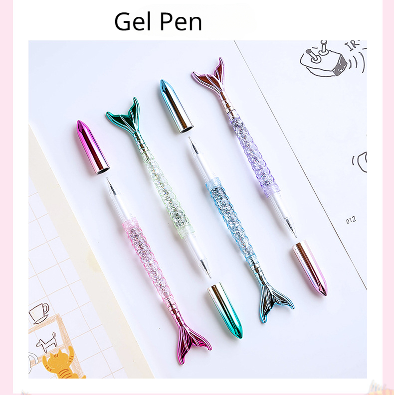 Mixed Simple Mermaid Rollerball Pen Black Gel Pens Student - Temu