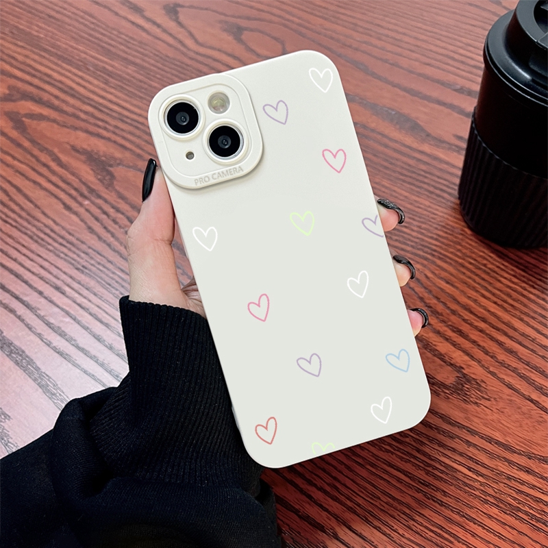 2pcs Funda Teléfono Patrón Corazón Iphone 11 12 13 14 Pro - Temu