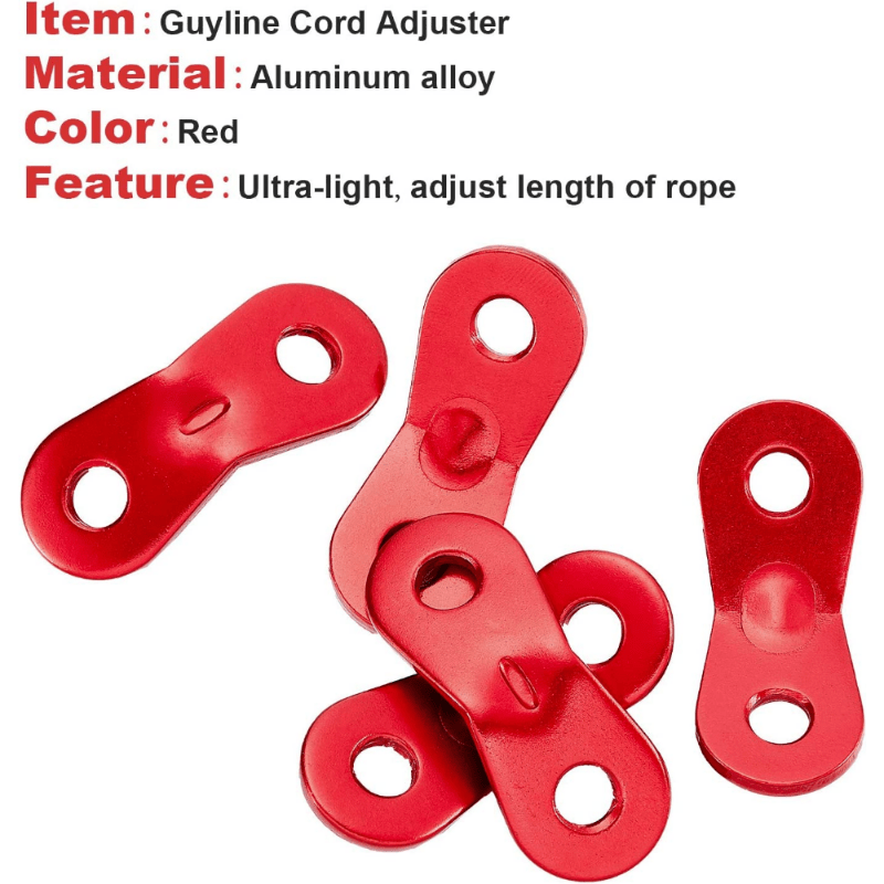 2pcs Aluminum Alloy Guyline Cord Rope Adjusters Perfect For Tent