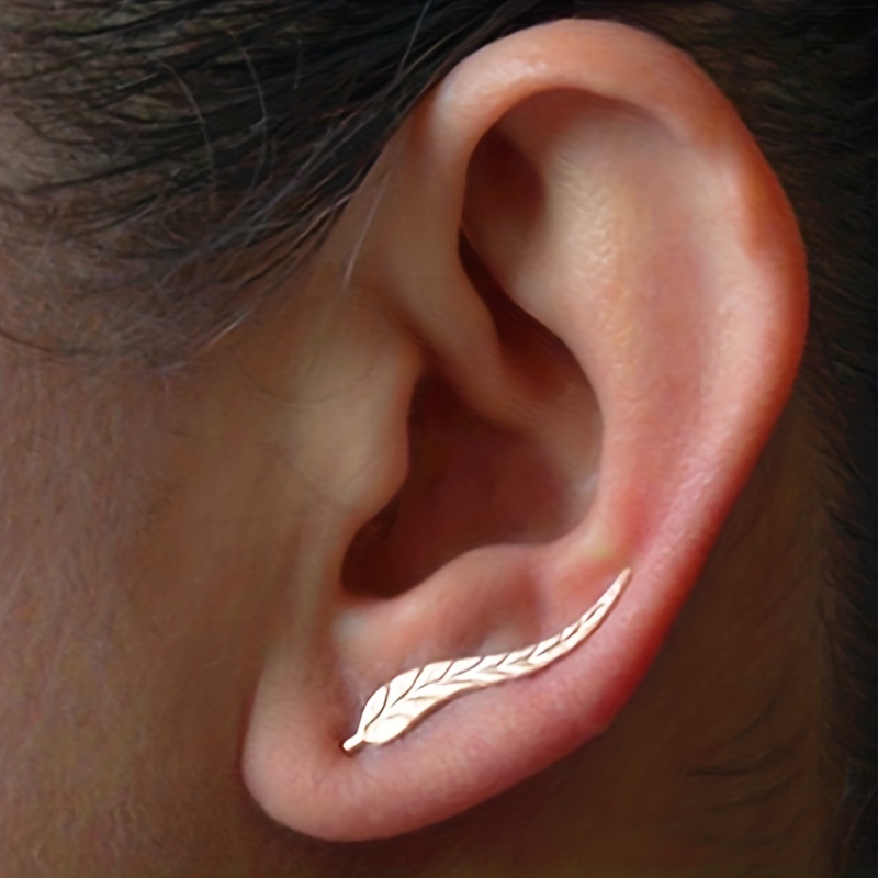 Boucles d'oreilles grimpantes Plume- ARGENT 925
