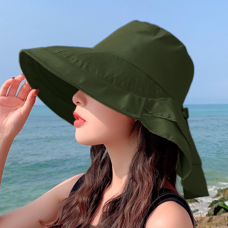 Hats For Woman 2022 Leaf Pattern Summer Mid-air Top Can Be Tied With  Ponytail Bucket Hat Big Brim Sunscreen Hat Panama S105 - AliExpress