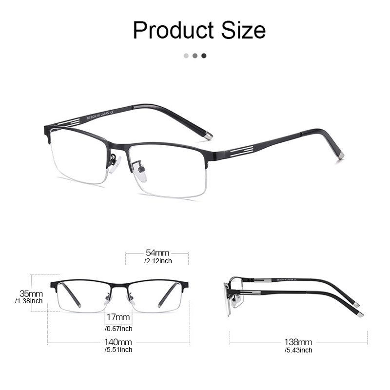 Men's Anti Light Photochromic Multifocal Glasses UV Protection Hyperopia Glasses