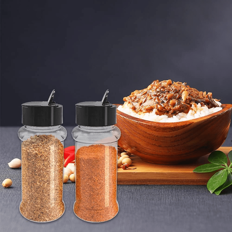 4pcs 3.5 Oz Plastic Spice Jars With Lid, Empty Seasoning Bottles Containers  With Shaker Lids For Storing Spice, Salt, Herbs And Powder, Kitchen Small