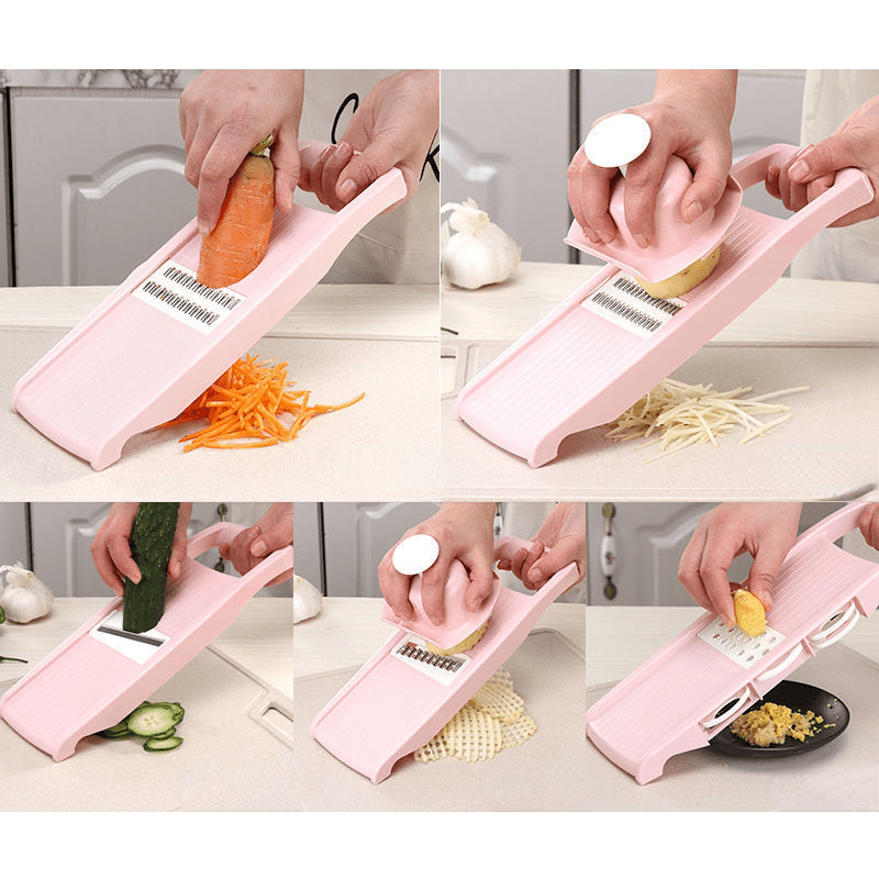 1set Vegetable Chopper, Pink Multifunction Potato Shredder, Peeler