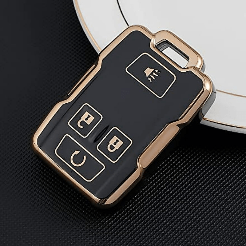 Key Fob Cover for GMC Acadia Terrain Yukon Suburban, Key Case with Diamond  Gold Keychain (5-Pink) 