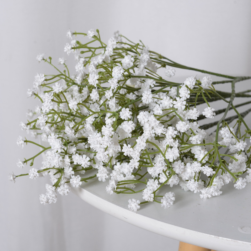 12PCS Long Stem Artificial Baby Breath Flowers Fake Real Touch Gypsophila  for Hotel Home Office Kitchen