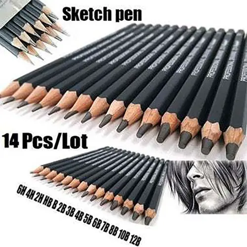 160pcs Set Sketch Pencils 2h Hb B 2b 3b 4b 5b 6b 7b 8b 9b - Temu