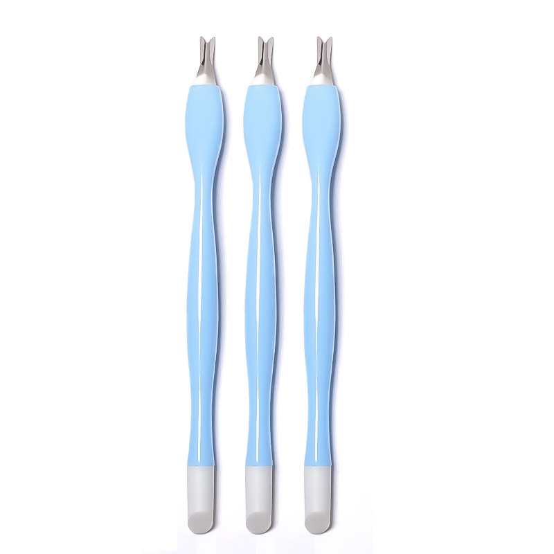 3pcs Set Of Double-ended Cuticle Pushers For Nail Care