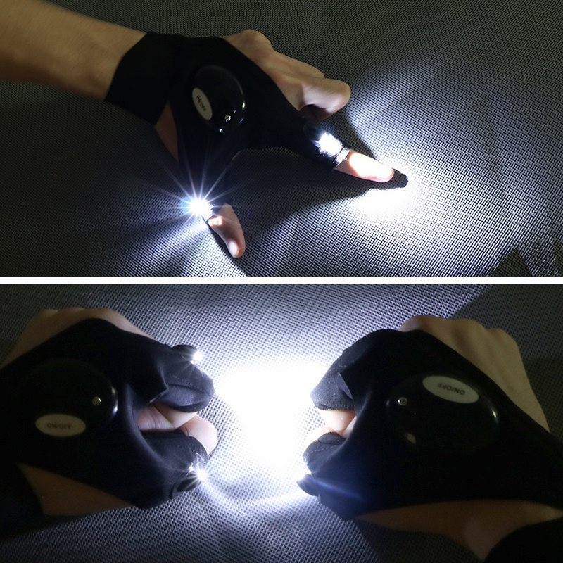 1 Paar von 2 LED Taschenlampen Handschuhe als Weihnachten Geschenk