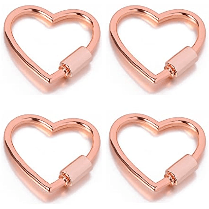 Rose Gold Heart Snap Clip Key Chain