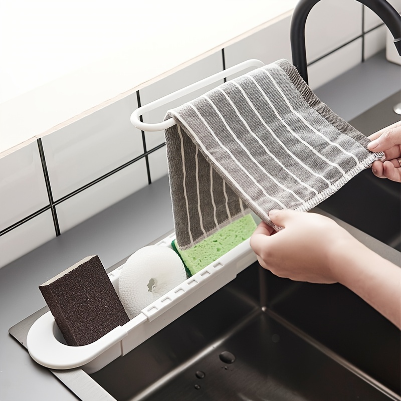 Kitchen Sinks Organizer Telescopic Sink Shelf Soap Sponge Storage