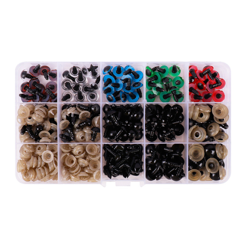 100pcs 3-12mm Noir Sécurité Poupée Yeux Couture Perles Pour Diy Ours Jouets  En Peluche Scrapbooking Artisanat