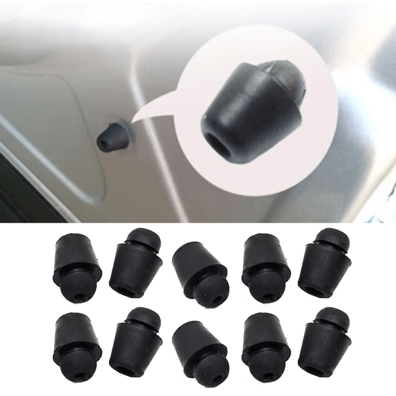 10pcs Car Door Anti-Shock Silicone Pad Shock-Absorbing Gasket Black  Accessories