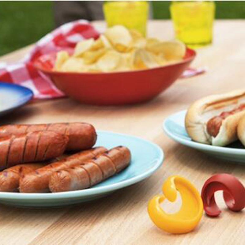 2pcs Fancy Sausage Cutter Spiral Barbecue Hot Dogs Cutter Slicer Kitchen  Cutting Gadget