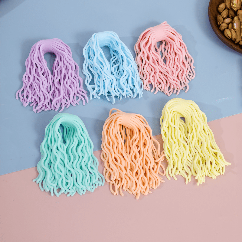 6pcs Worm Noodle Stretch String TPR Rope Anti Stress Toys String