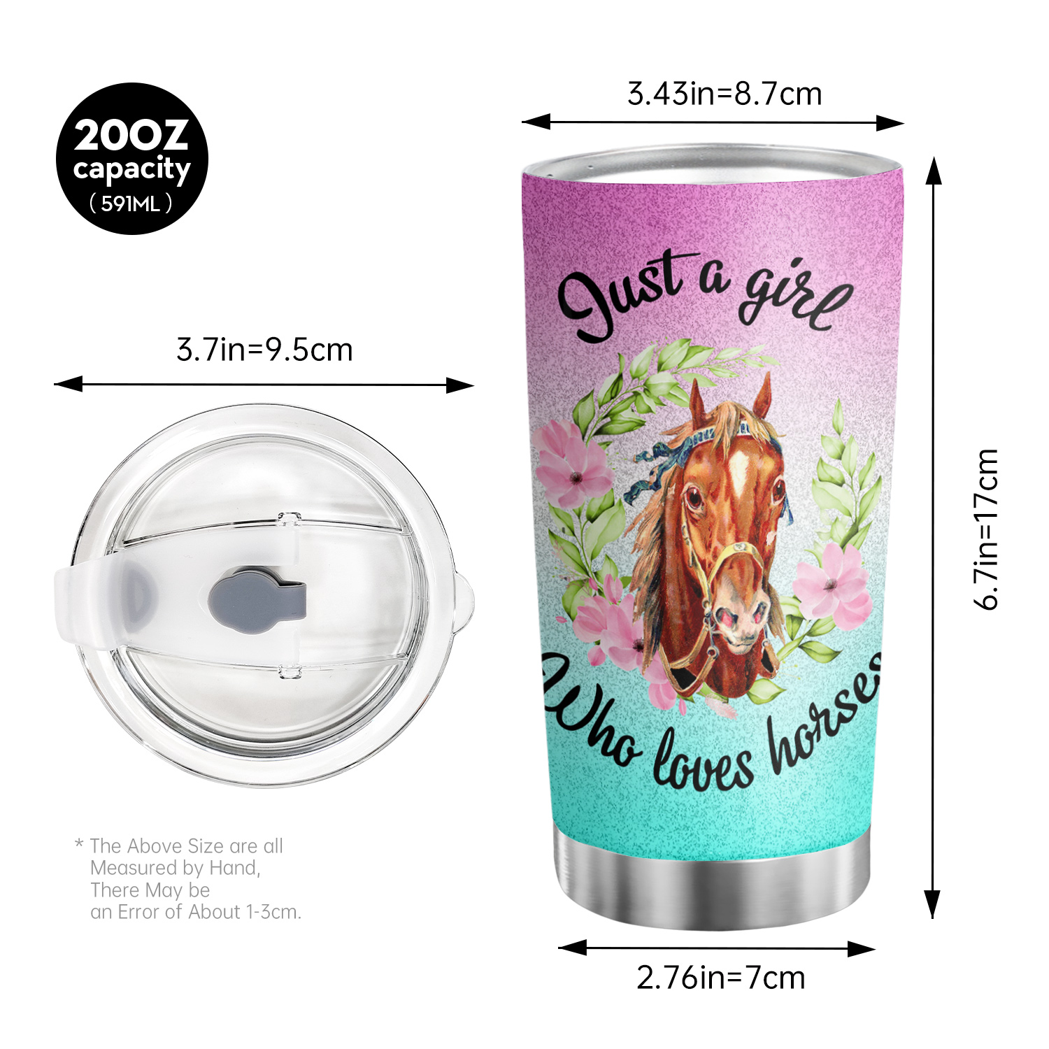 Just A Girl Who Loves Horses Insulated Tumbler With Handle - Temu