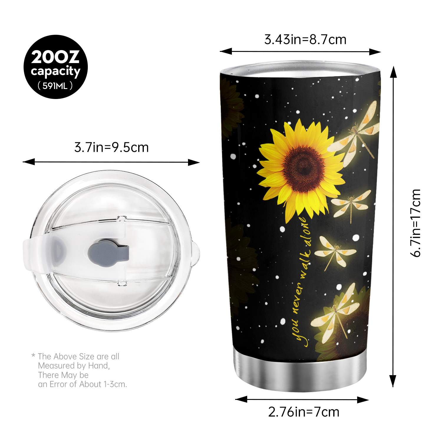 Sunflower Printed Insulated Tumbler Stainless Steel Travel - Temu