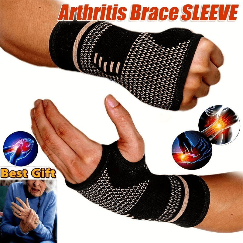 

1pc Copper Wrist Support, Professional Gym Wristbands, Sports Safety Gloves, Gym Wristbands Sleeve Palm Wristers