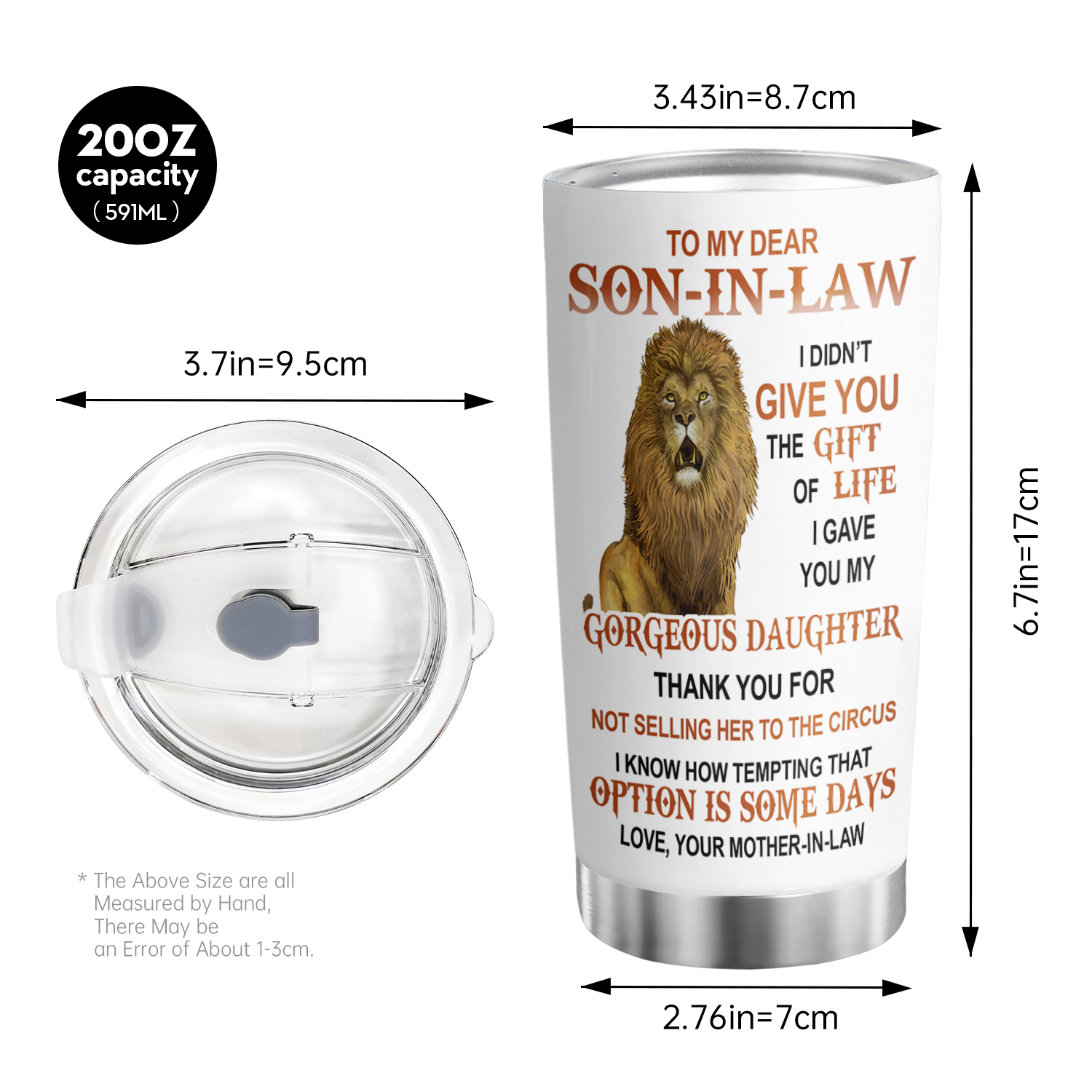 To My Son Tumbler from Mom Lion Tumbler 20oz - Gift For Son - Birthday Gift