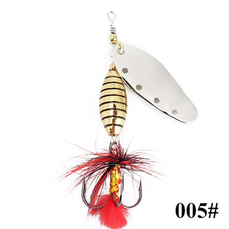 EXAURAFELIS Fishing Lure Spinnerbait with Feathered Treble