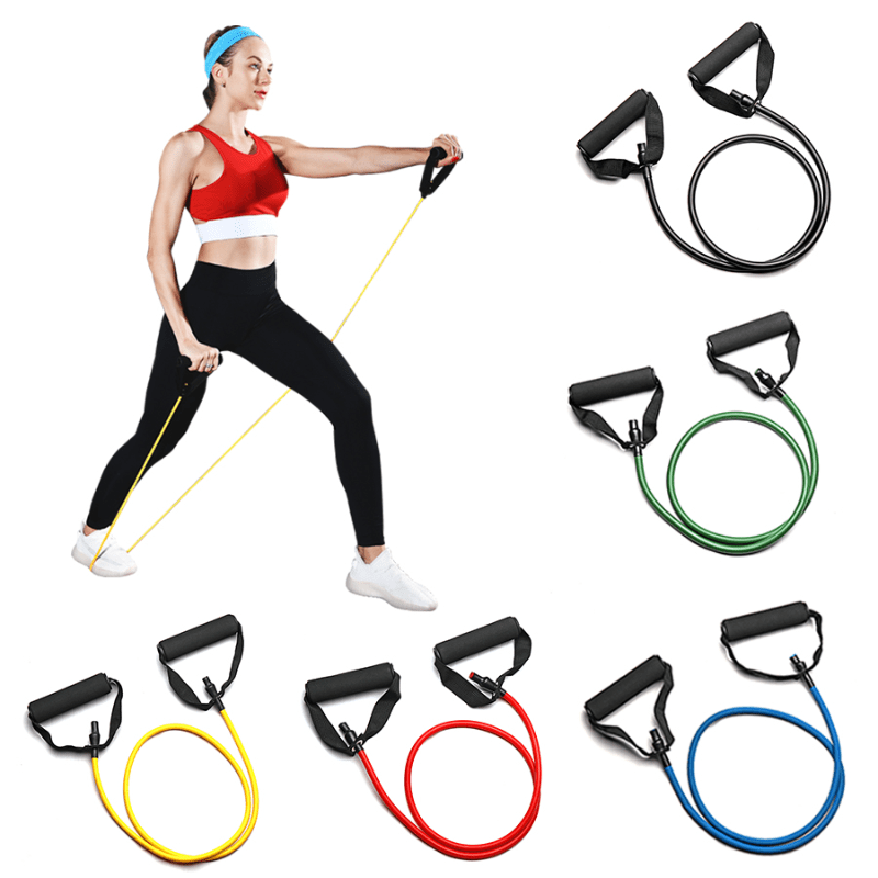 4 Resistance Bands Fitness Elastic Pull Ropes Exerciser Rower