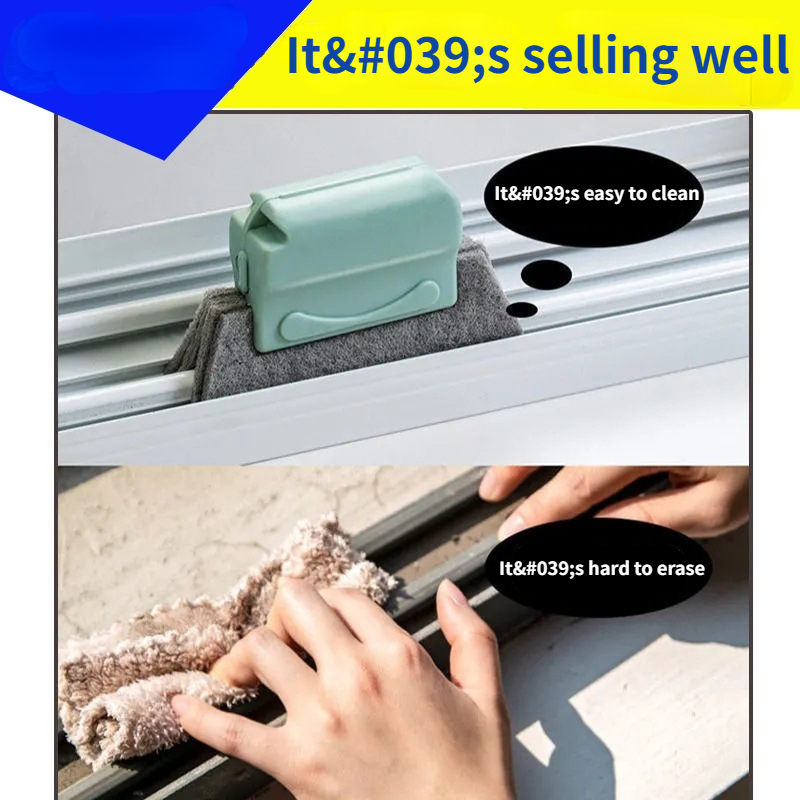 2pcs 2-in-1 Window And Window Sill Cleaning Tool, Detachable Slot