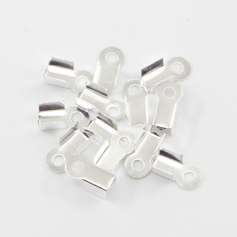 DIY Jewelry Making: 200 Small Cord Ends Tip Fold Over Clasp Crimp Clasps  For Jewelry Connector Caps In 4x9mm And 3x6mm Sizes From Jane012, $1.9
