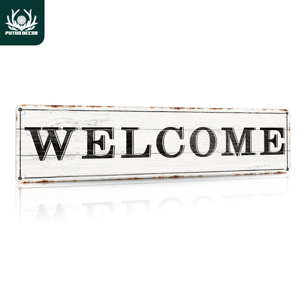 

1pc, Vintage Welcome Metal Tin Sign For Home, Backyard, Cafes, Bars - 7.8 X 11.8 Inches - Eye-catching Wall Art Decor