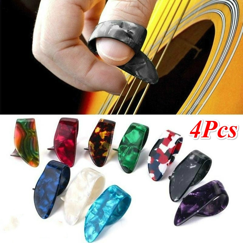 

4pcs/set Finger Picks Guitar Picks Pickup Guitar Bass Fingerstyle Thumb Plectrums Picks Plectrum